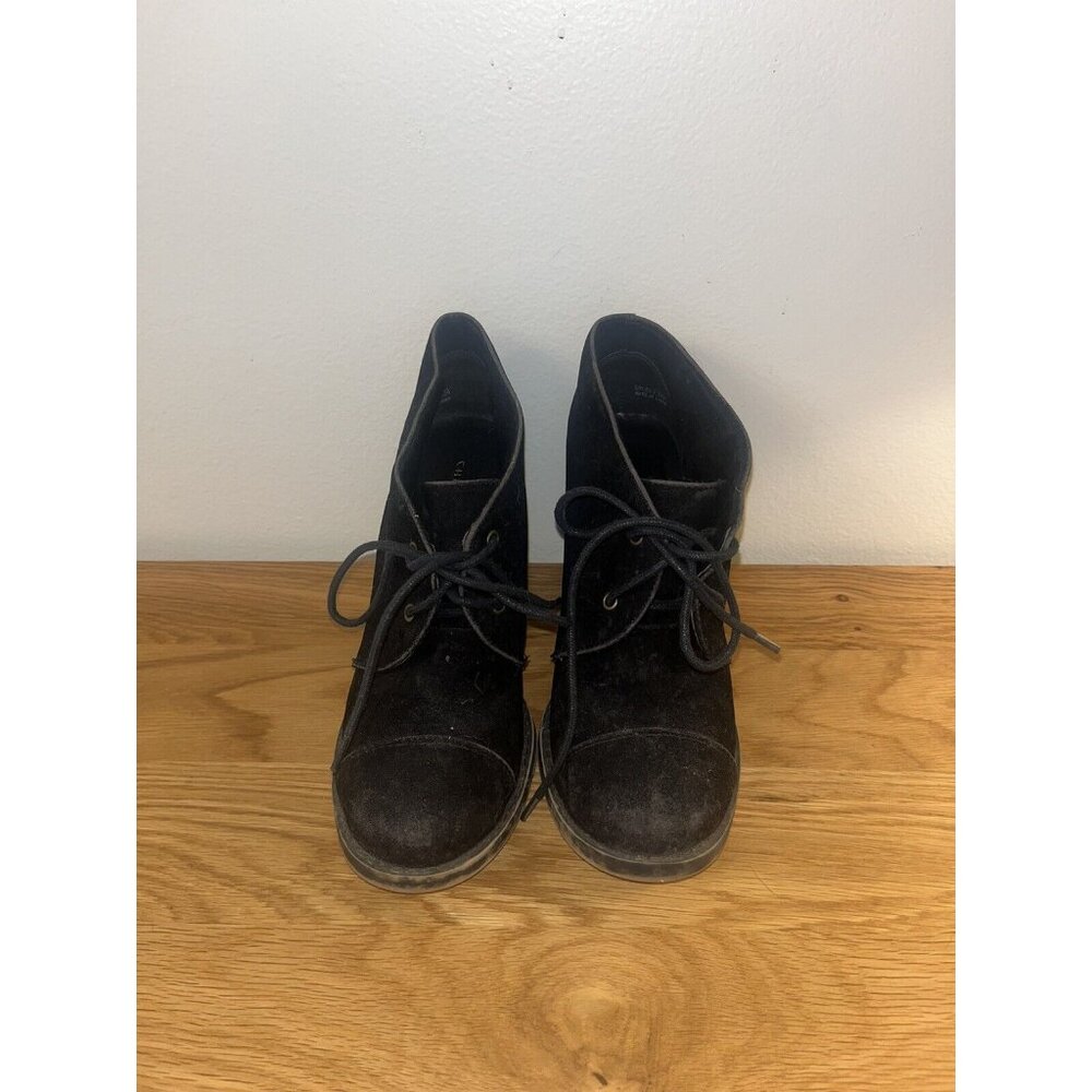 CHINESE LAUNDRY All Black Block Heel Lace Up/Tie Up Bootie-Size 7.5